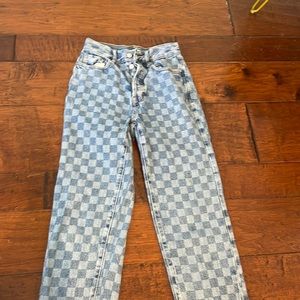 Blue PacSun checkered jeans
